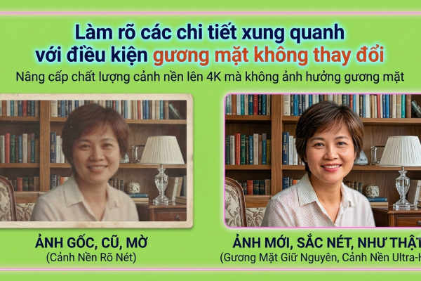 Bài 4:  Làm rõ các chi tiết với điều kiện gương mặt không thay đổi
