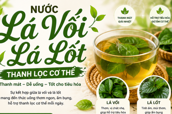 LÁ VỐI KẾT HỢP LÁ LỐT – NƯỚC UỐNG DÂN GIAN THANH MÁT, DỄ UỐNG